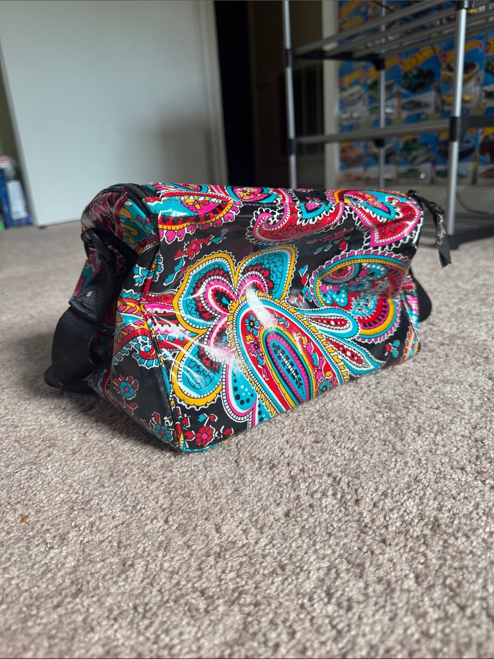 Vera Bradley Black Multi Paisley lunch bag